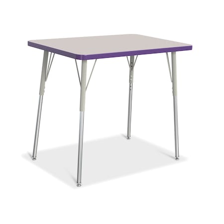 Jonti-Craft Berries Rectangle Activity Table, 24 in. x 36 in., A-height, Freckled Gray/Purple/Gray 6478JCA004